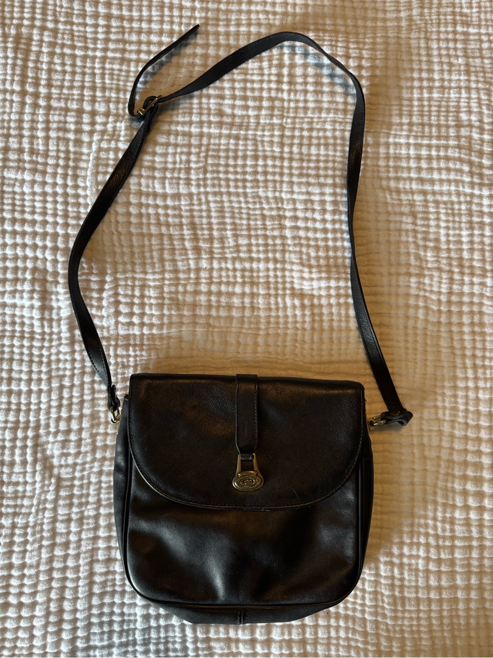 Etienne Aigner Black Leather Crossbody Shoulder Bag